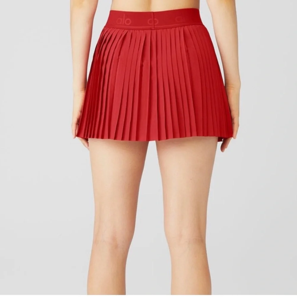 ALO Yoga Red Pleated Mini Skort